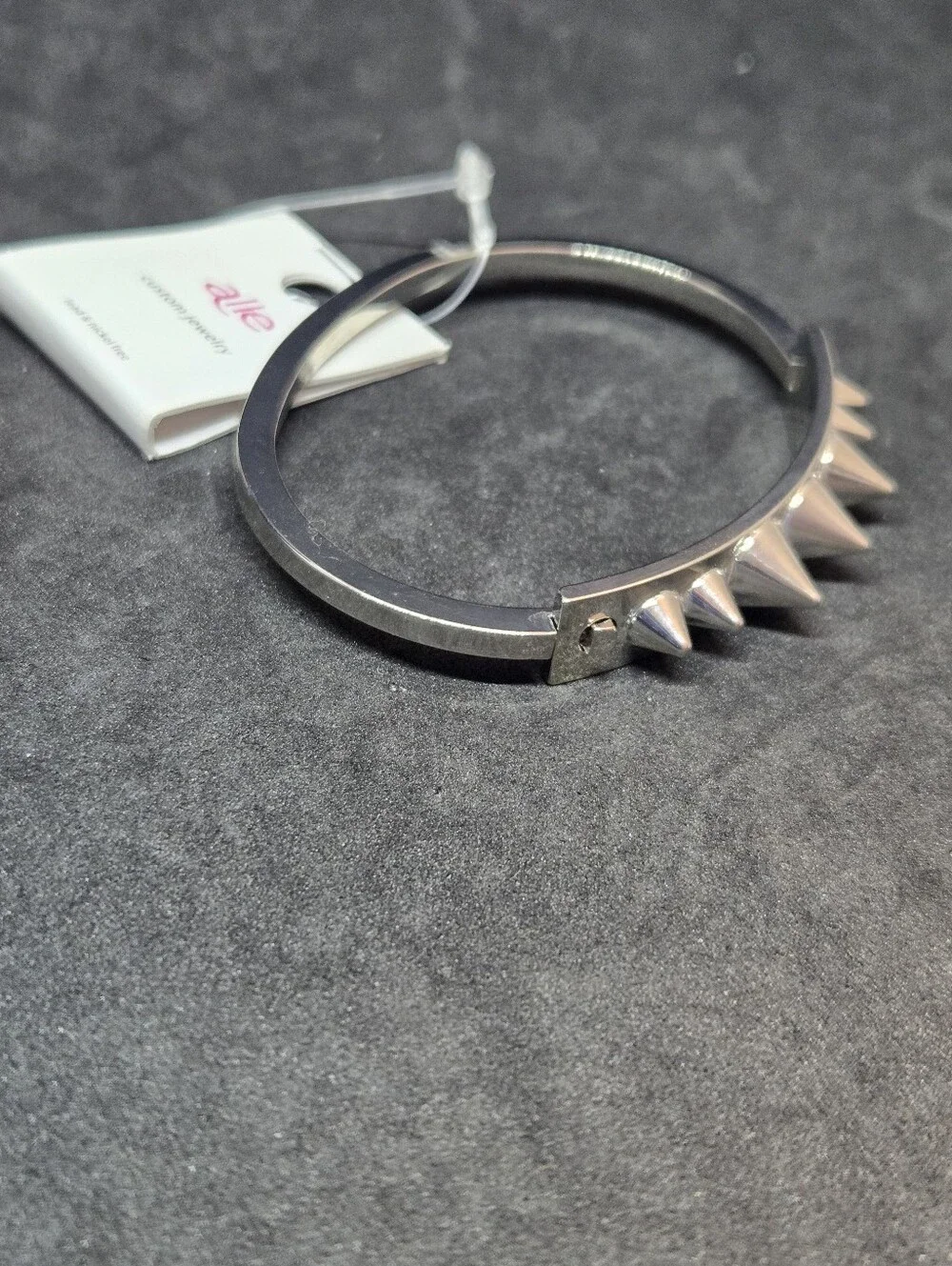 NWT Spike Studded Metal Clamper Bangle Goth Punk Rock Style Bracelet Costume